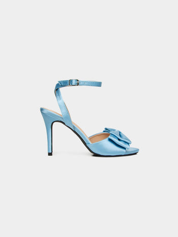 Sandale à talons hauts en satin avec boucle Provence Blue