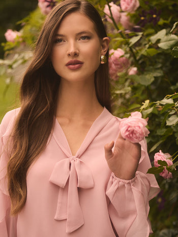 Blouse à manches longues avec volants Withered Rose