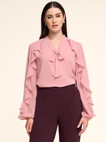 Blouse à manches longues avec volants Withered Rose