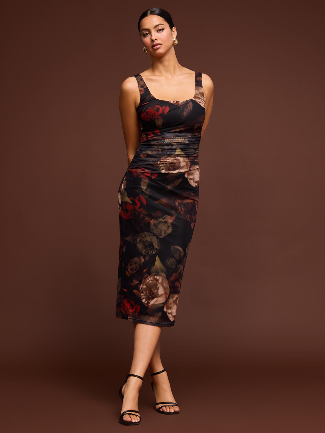 Floral Cocktail Dress Midi Le Chateau – Suzy Shier