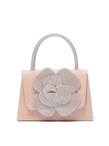Sac à main avec rosette Rose