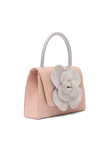 Sac à main avec rosette Rose