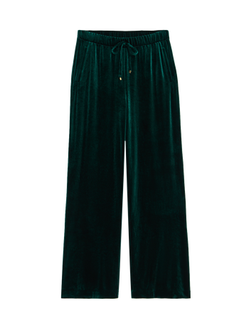 Pantalon en velours à jambe large Dk Green