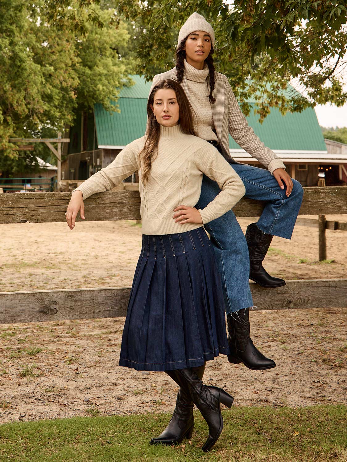 Blue jean pleated skirt hotsell