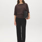 Coffee Bean Butterfly Sleeve Boat Neck Knit Top - Front View - Suzy Shier