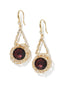 Clear and Burgundy Gem Drop Earrings - Elegant Stone Detail - Suzy Shier