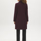 DK Burgundy Asymmetrical Zip Faux Wool Coat - Back View - Suzy Shier
