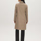 Taupe Melange Asymmetrical Zip Faux Wool Coat - Back View - Suzy Shier
