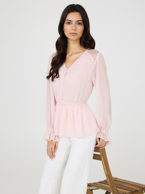 Lace Peplum Blouse