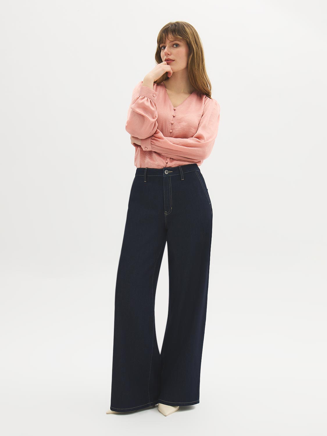 Blouse en satin texturé