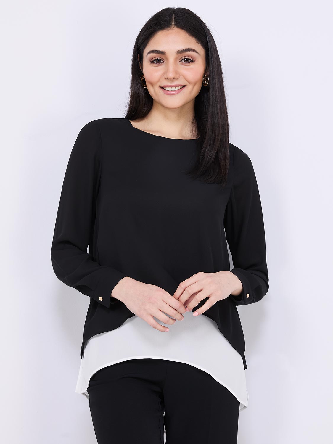 Colour Block Layered Tunic Top – Suzy Shier