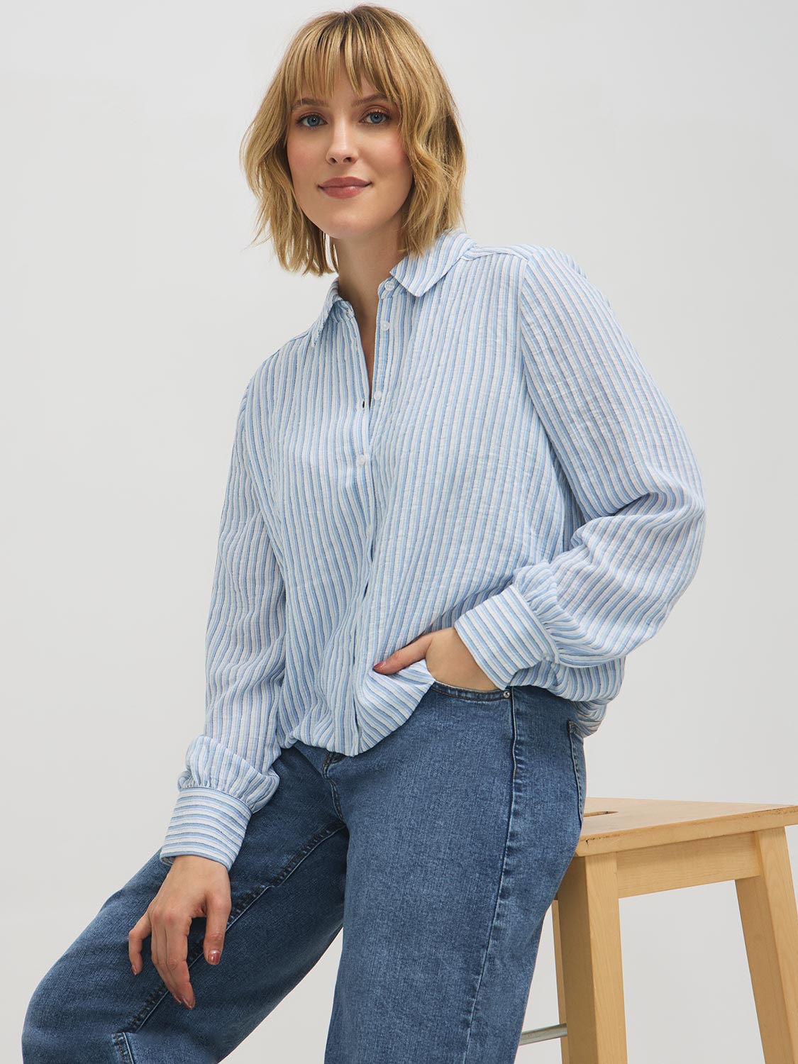 トップス andmary Paula lacey chiffon tops blue ANDMARY】Paula lacey chiffon tops