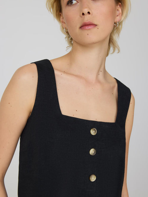 Square Neck Linen Tank Top