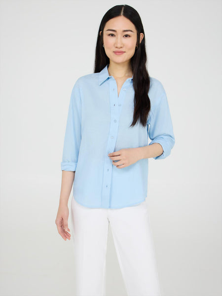Button-Front Linen Blend Blouse – Suzy Shier