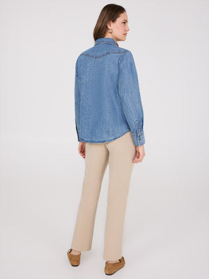 Denim Button-Front Shirt Lt Denim Blasted