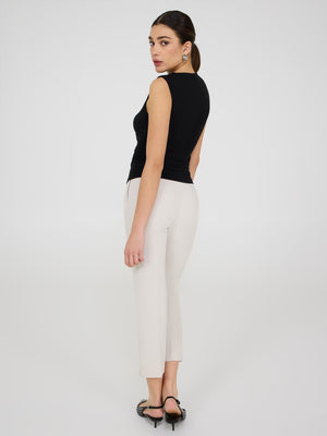 Sleeveless Ruffle Front Top Black