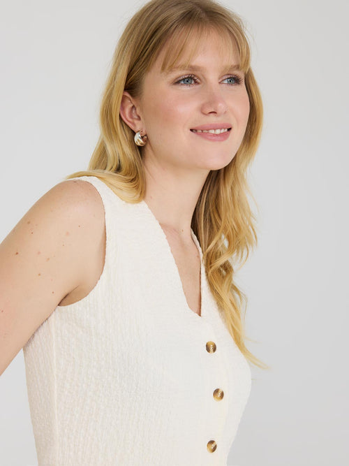 Textured Button-Up Vest