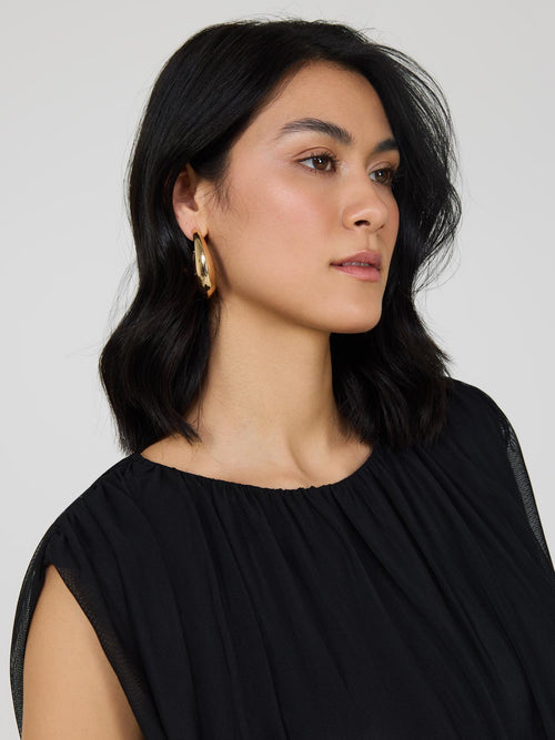 Sleeveless Bubble Hem Top