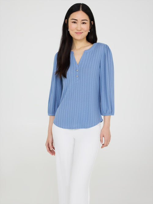 Pointelle V-Neck Top