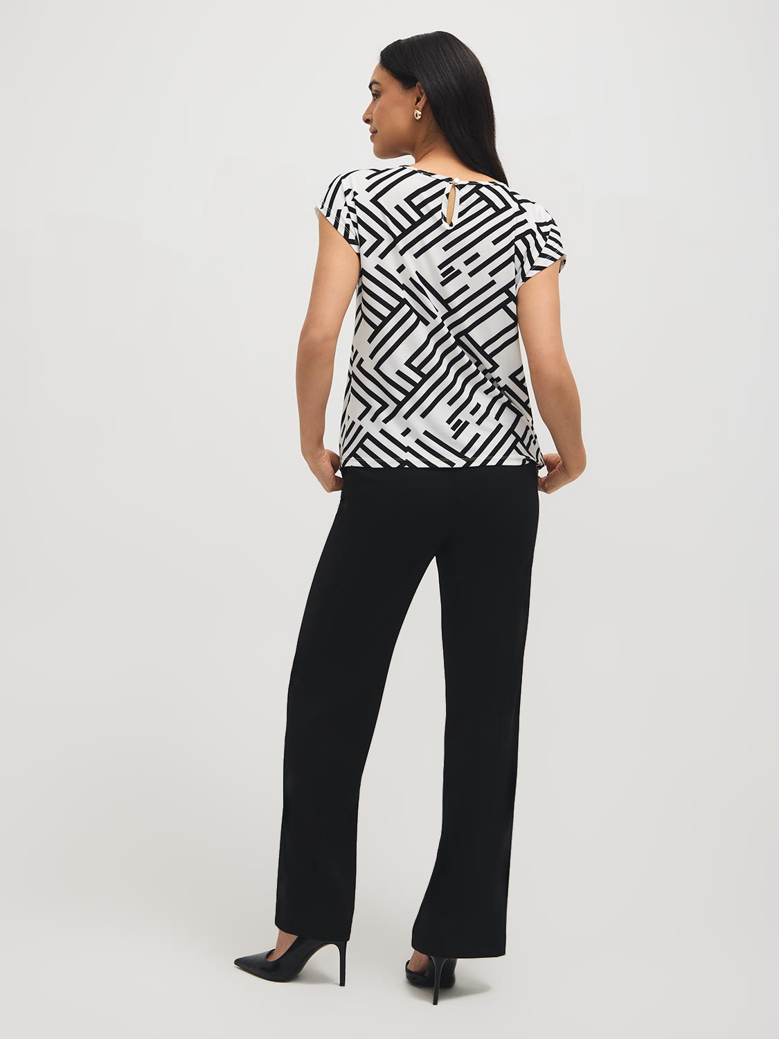 Printed Dolman Sleeve Front Pleat Top
