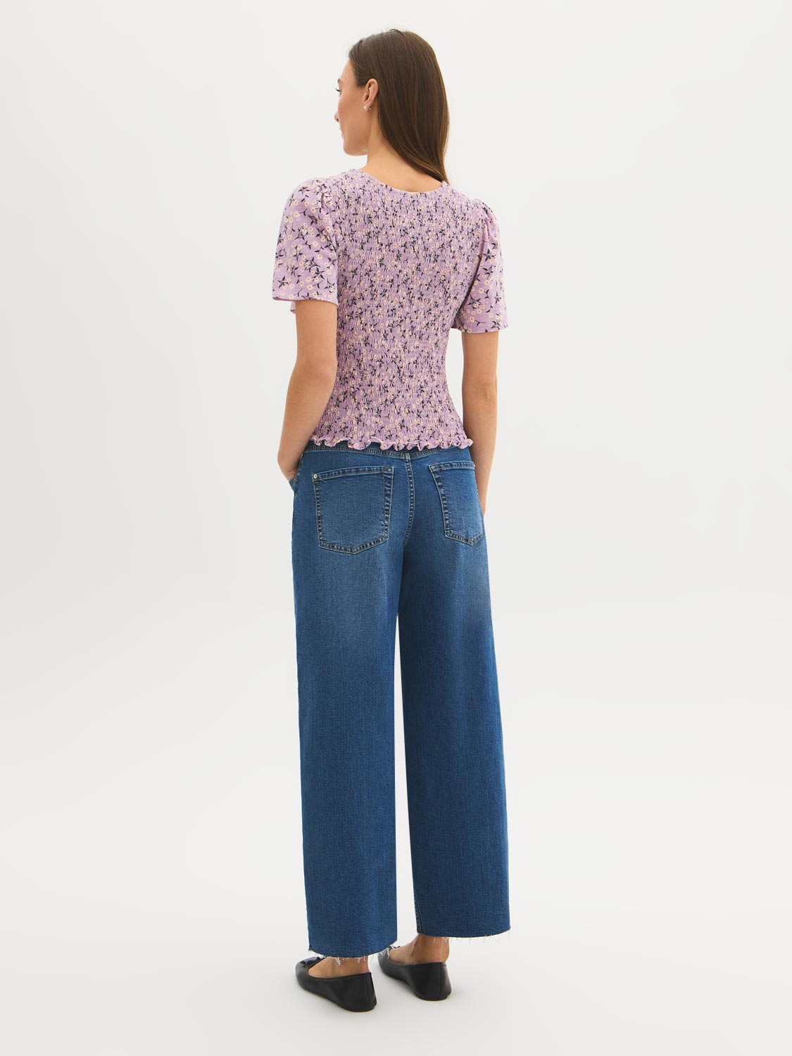 Cotton Ditsy Print Smocked Top – Suzy Shier