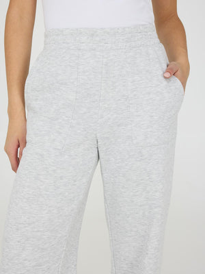 Wide-Leg Fleece Pants Grey