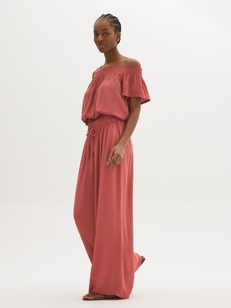 Crinkle Gauze Wide-Leg Pants – Suzy Shier