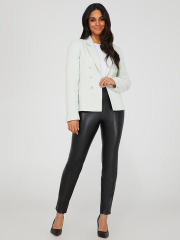 JWZUY Womens Solid Faux PU Leather Sweatpants Ankle Length Drawstrijg  Elastic Waist Pant Dressy Jogger Pants Black L