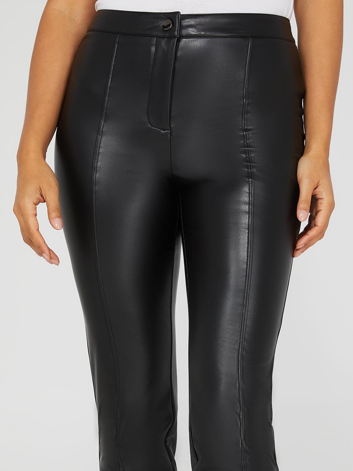 Trousers Jeggings: Faux Leather Look Skinny PAM - Black - Soya Concept:  Waist:36