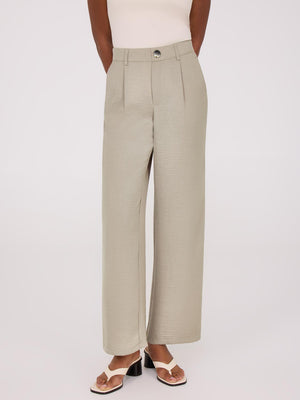 Mid-Rise Wide-Leg Pants Fawn