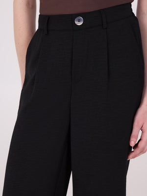 Mid-Rise Wide-Leg Pants Black
