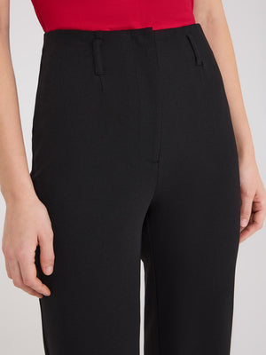 Zip-Front Pants Black