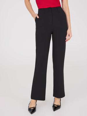 Zip-Front Pants Black