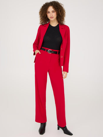 Zip-Front Pants Mars Red