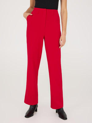 Zip-Front Pants Mars Red