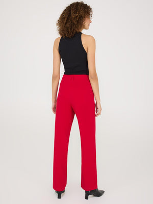 Zip-Front Pants Mars Red