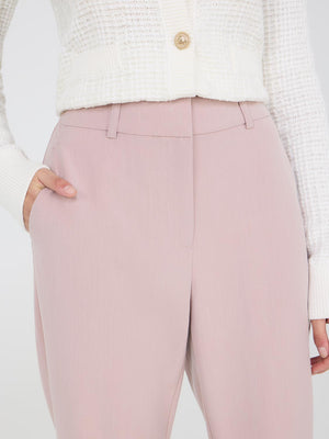 Straight Leg Mid-Rise Pants Withered Rose