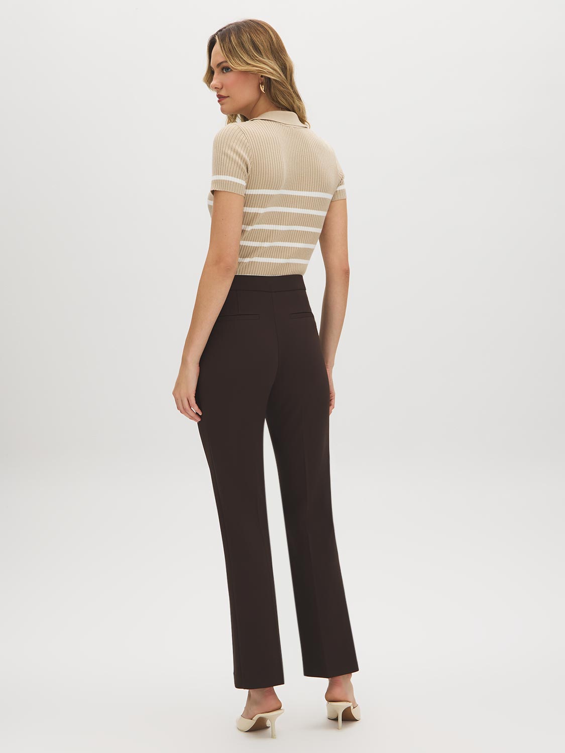 Pantalon en crêpe tricoté