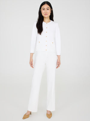 Straight Leg Pull-On Pants White