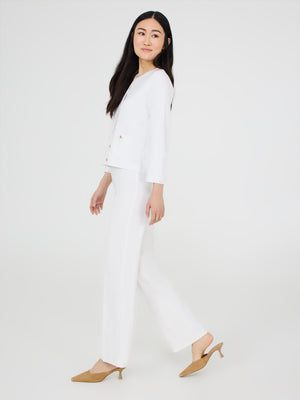 Straight Leg Pull-On Pants White