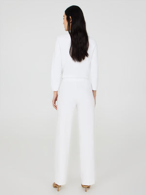 Straight Leg Pull-On Pants White