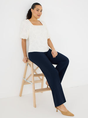 Straight Leg Pull-On Pants Darkness