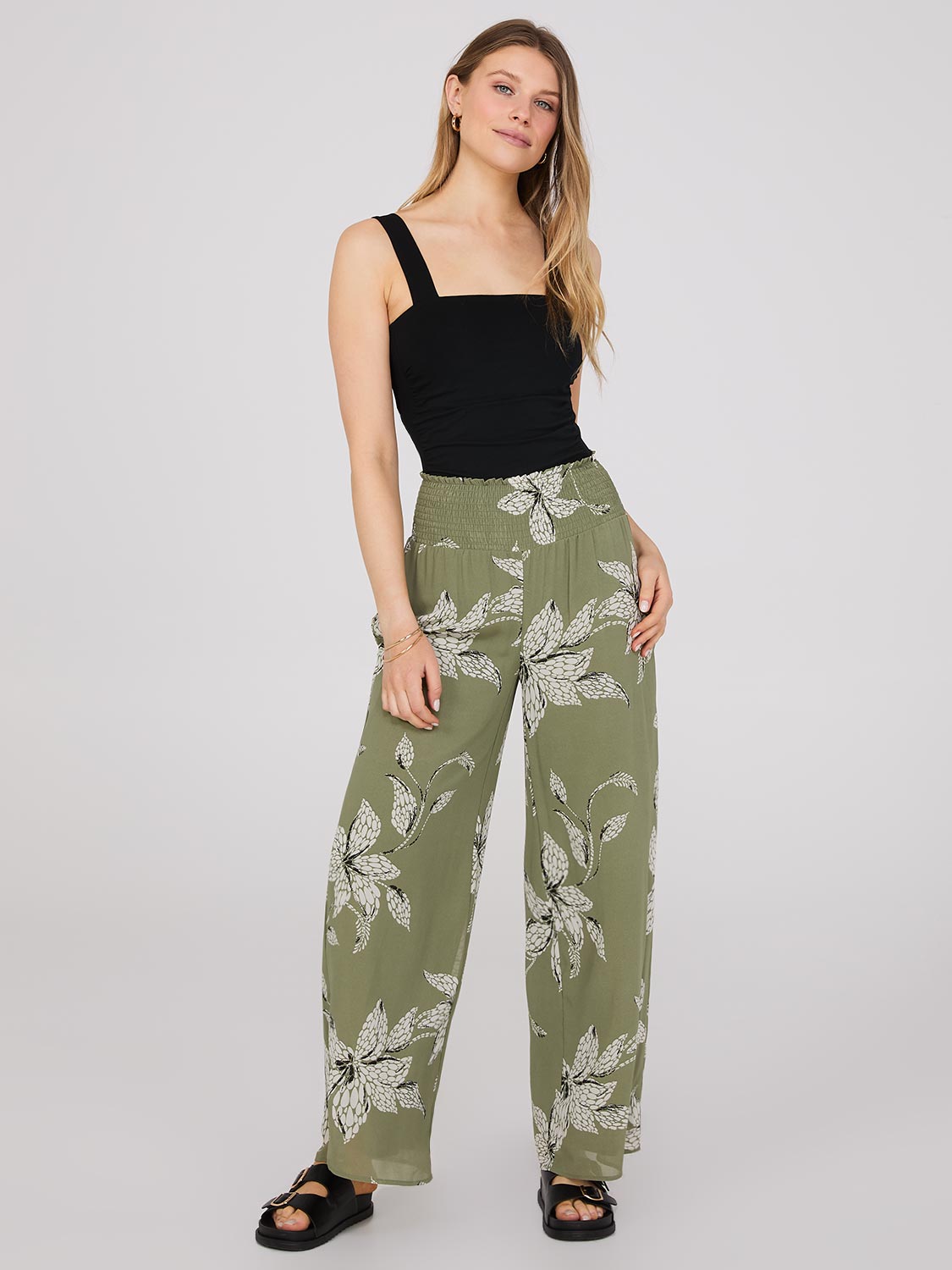 Floral Print Chiffon Palazzo Pants – Suzy Shier