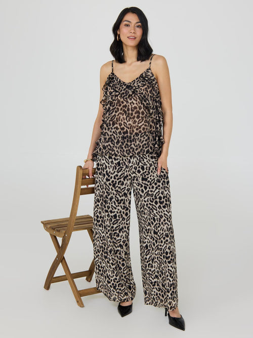 Floral Chiffon Palazzo Pants