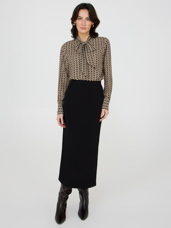 Crepe Midi Skirt Black