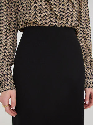 Crepe Midi Skirt Black