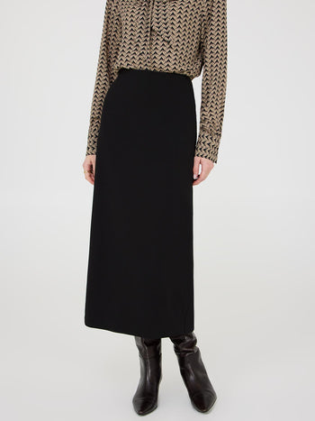 Crepe Midi Skirt Black