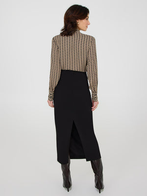 Crepe Midi Skirt Black