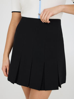 Short Pleated Skirt Black