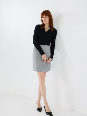 A-Line Mini Skirt Dk Grey